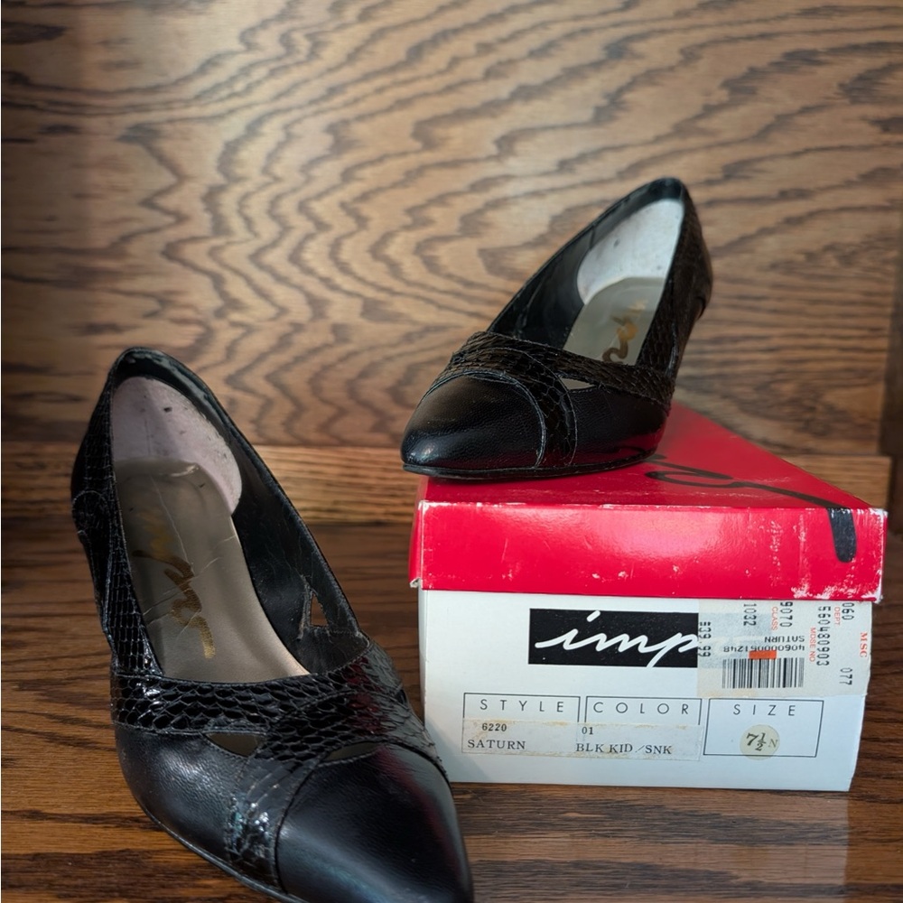 Black Snakeskin Heels for Women